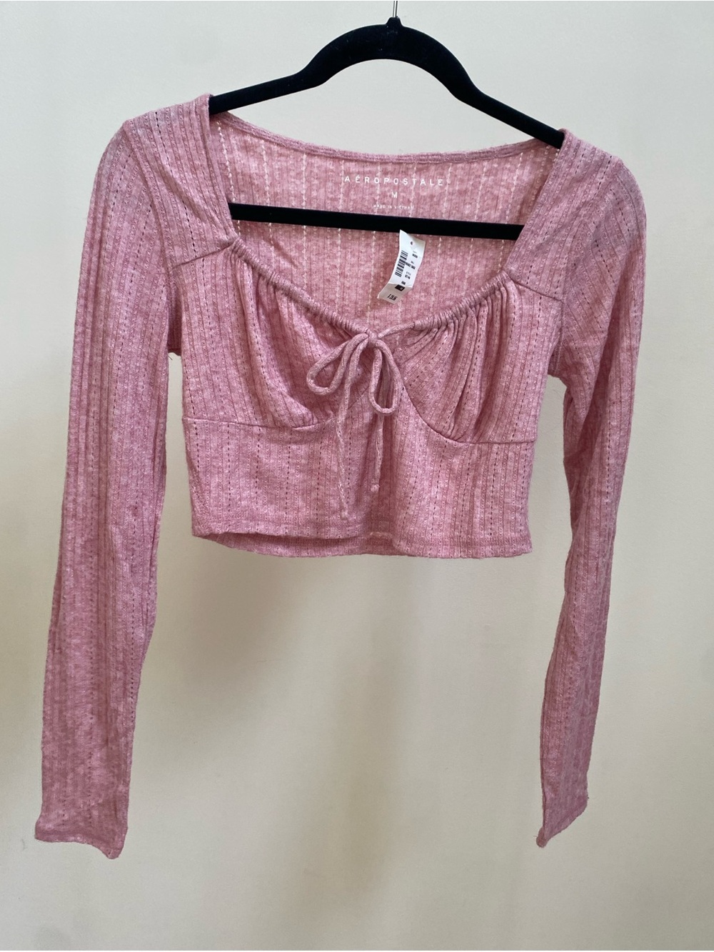 NWT Aeropostale ribbed bustier crop top pink Sz M